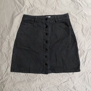 High rise a line mini skirt faded black